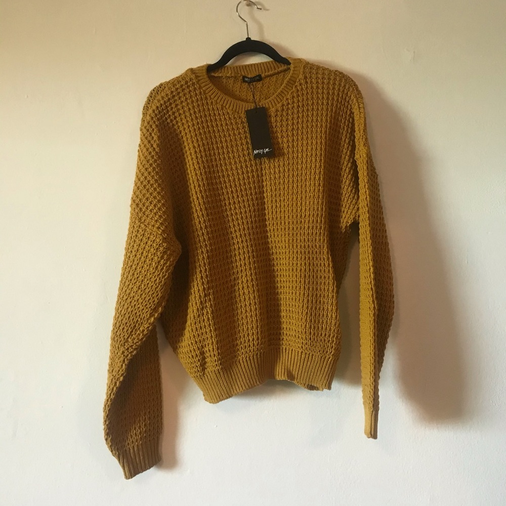 Yellow balloon sleeve sweater NWT